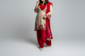 Shimmer shirt with velvet salwar and inner