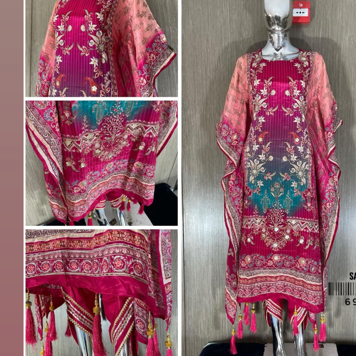 Dark Pink kaftan suit