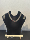 American Diamond Necklace with Earrings: Ruby