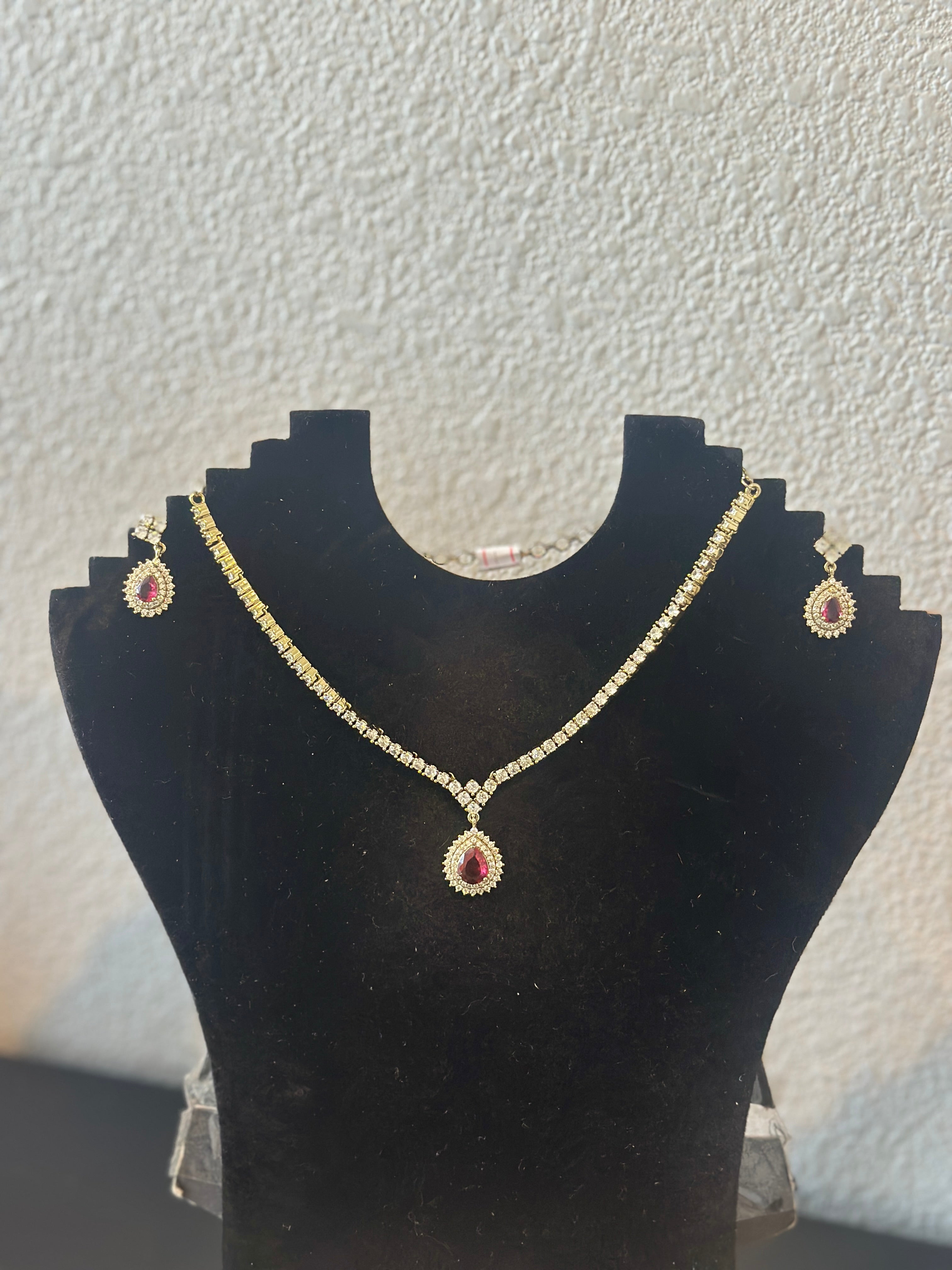 AD set with ruby stone