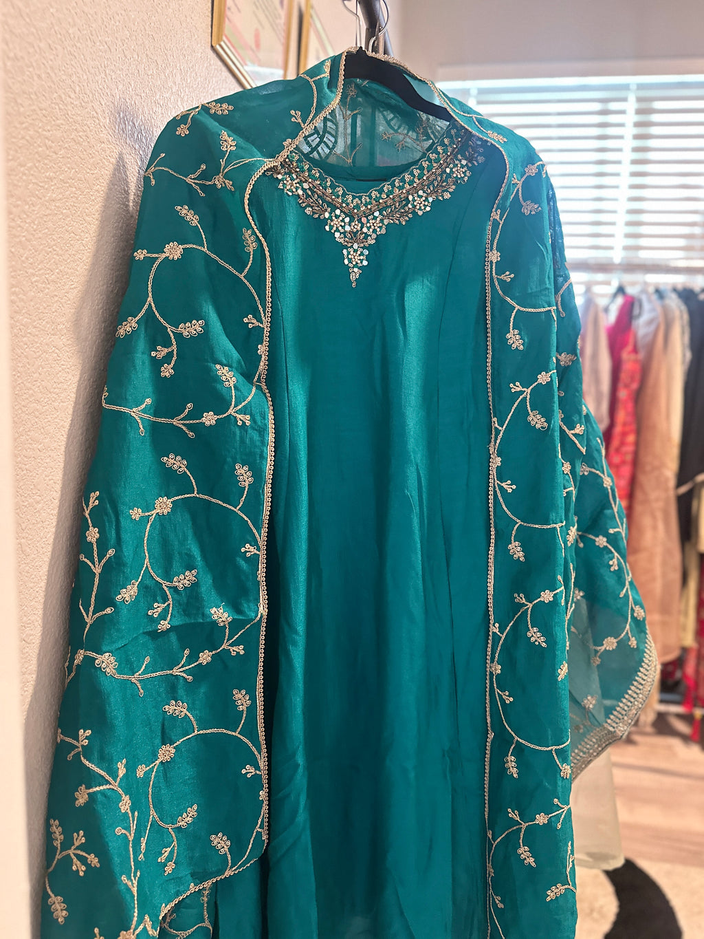 A-line silk suit