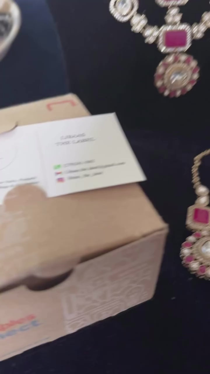 Dark Pink Multi Layered Necklace